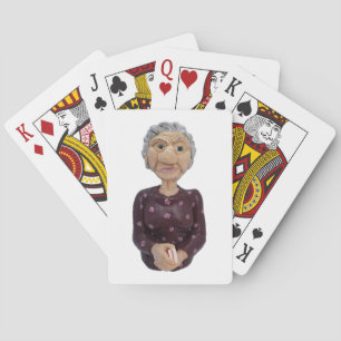 Jeu De Cartes Mabel - Une Vieille Femme Drôle Jouant Des Cartes