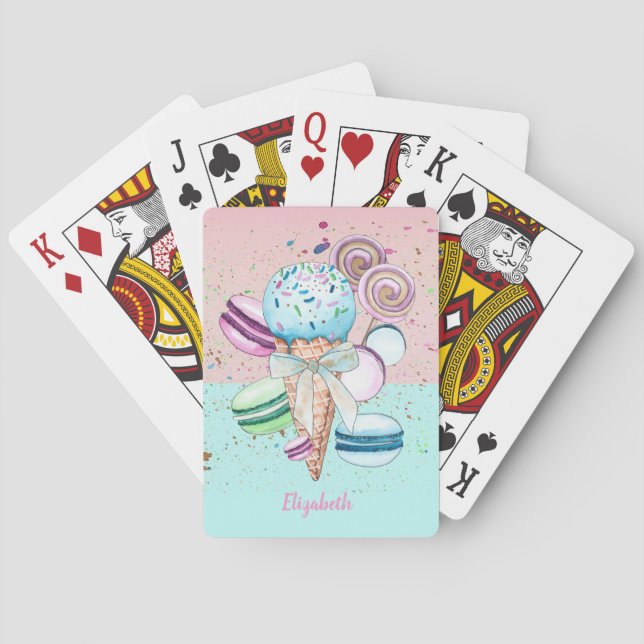 Jeu De Cartes Macarons glacés colorés  (dos)
