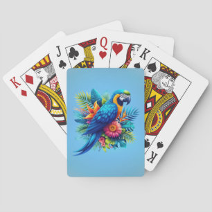 Jeu De Cartes Macaw tropicale bleue et colorée