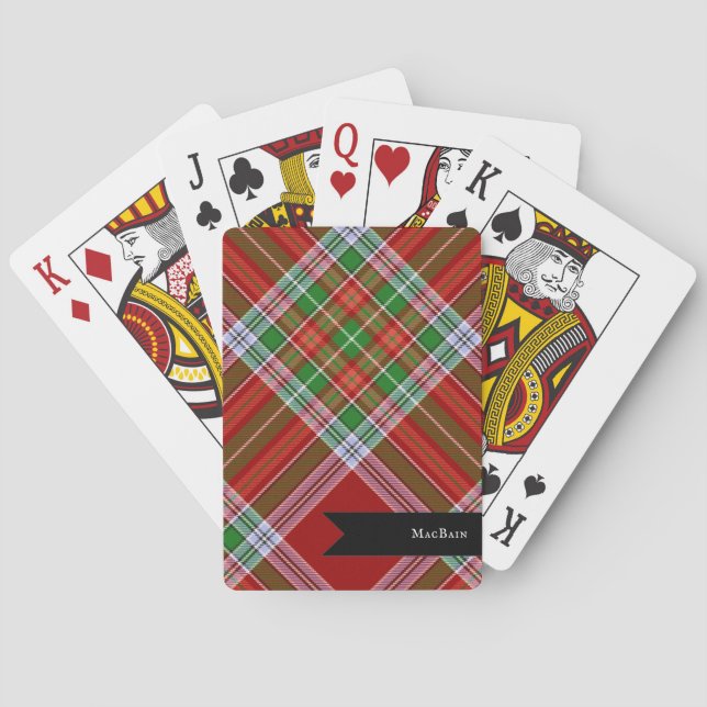 Jeu De Cartes MacBain MacBean Scottish Clan Tartan Plaid (dos)