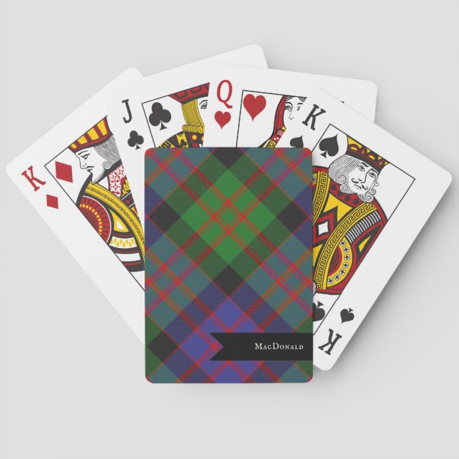 Jeu De Cartes MacDonald Scottish Clan Tartan Plaid Motif (dos)