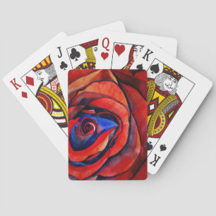 Jeu De Cartes Macro rouge rose abstraite peinture d'art