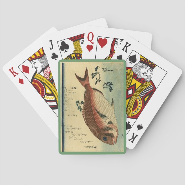 Jeu De Cartes Madai ou Red Tai - Hiroshige's Japanese Fish Print (dos)