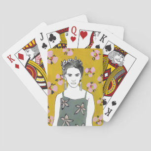 Jeu De Cartes Madame rose de fleur - jaune
