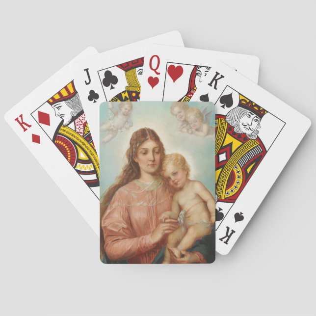 Jeu De Cartes Madone et Enfant (dos)