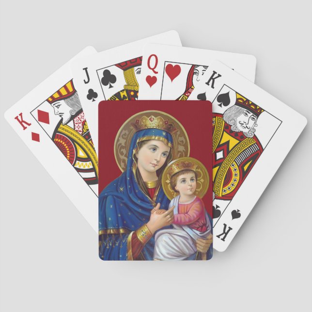 Jeu De Cartes Madone et Enfant (dos)