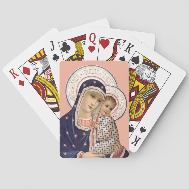 Jeu De Cartes Madone et Enfant (dos)
