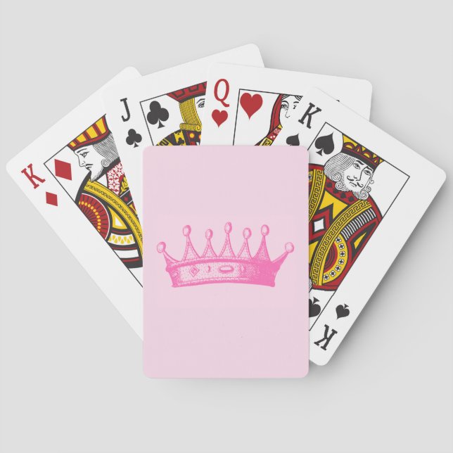 Jeu De Cartes Magenta Princess Crown on Pink Background (dos)