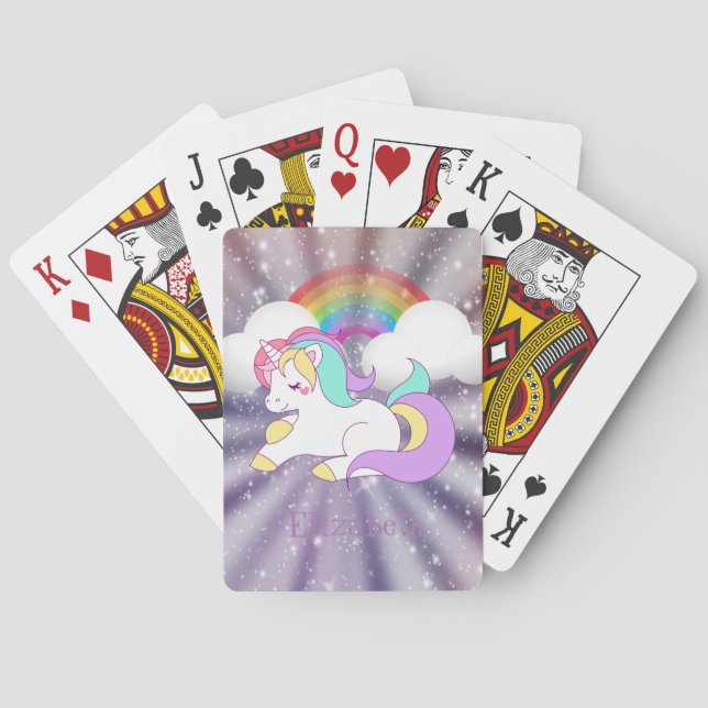 Jeu De Cartes Magique adorable Unicorne, Arc-en-ciel - Personnal (dos)
