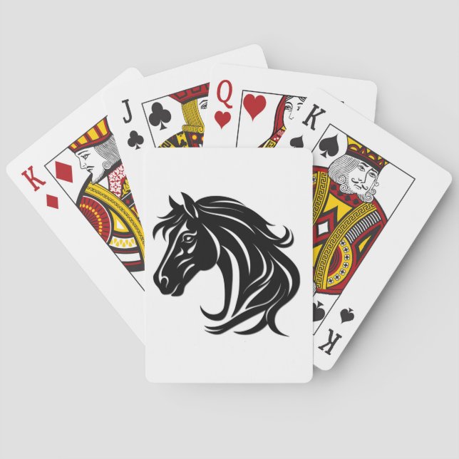 Jeu De Cartes Magnificent Black Horse Head   (dos)