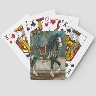 Jeu De Cartes Magnifique cheval de Noël victorien