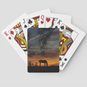 Jeu De Cartes Magnifique Horse et Chêne Arbre Jouer Cartes