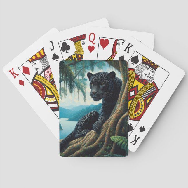 Jeu De Cartes Magnifique Jaguar Noir  (dos)