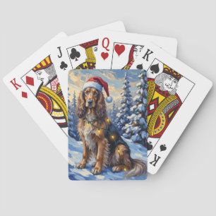 Jeu De Cartes Magnifique Lévrier Afghan Noël en Pays de Rêve