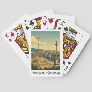 Jeu De Cartes Magnifique Stuttgart Allemagne Voyage Rétro