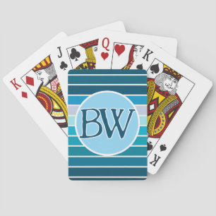 Jeu De Cartes Magnifiques rayures bleues élégantes classiques av