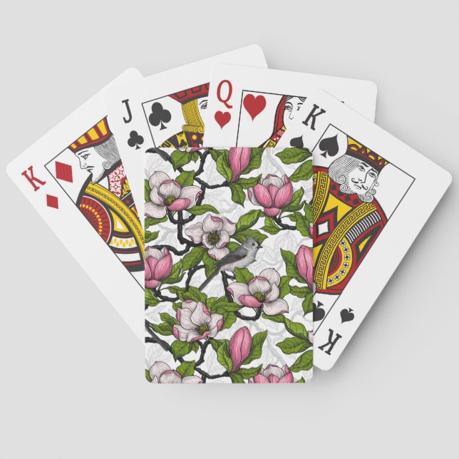 Jeu De Cartes Magnolia en floraison et tireur (dos)