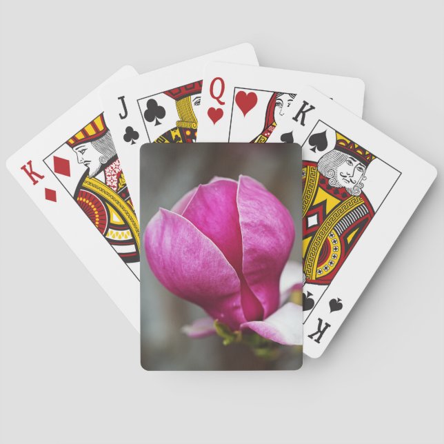 Jeu De Cartes Magnolia rose pleine floraison (dos)