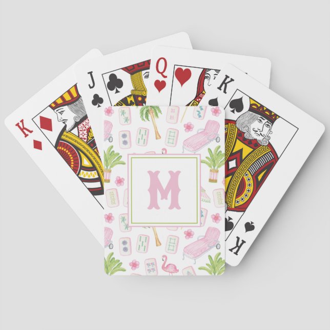 Jeu De Cartes Mahjong Palm Beach Aquarelle (dos)