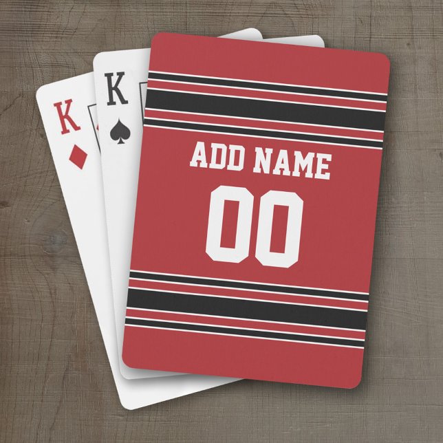 Jeu De Cartes Maillot d'équipe avec nom et numéro personnalisés (Personalized Playing Cards - Sports Jersey Design)