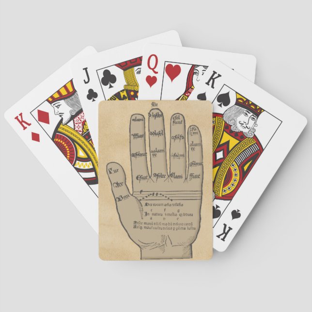 Jeu De Cartes Main de Guidonian, théorie médiévale de musique (dos)