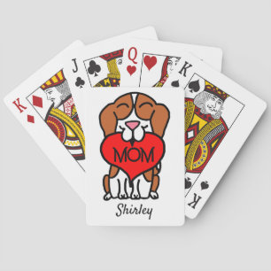 Jeu De Cartes Main dessinée Beagle Maman personnalisée