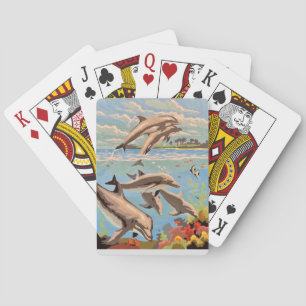 Jeu De Cartes Main Painted by Number Dolphins