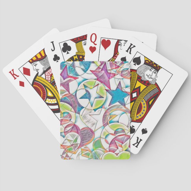 Jeu De Cartes Main Tirée Par EDDArt - Étoiles Et Coeurs 1 (dos)