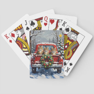 Jeu De Cartes Maine Coon Noël Camion Rouge Fêtes