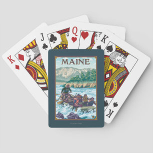 Jeu De Cartes MaineRiver transportant la scène par radeau
