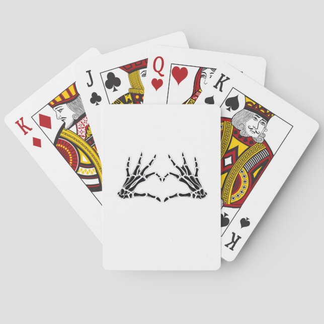 Jeu De Cartes Mains De Squelette En Forme De Coeur - Art Unique  (dos)