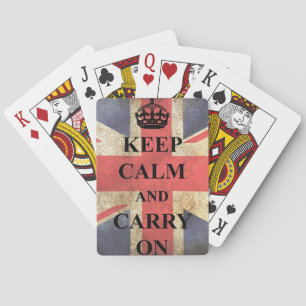 Jeu De Cartes Maintenez calme pour continuer le drapeau britanni