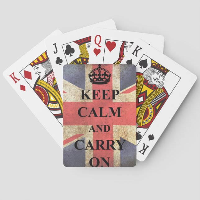 Jeu De Cartes Maintenez calme pour continuer le drapeau britanni (dos)
