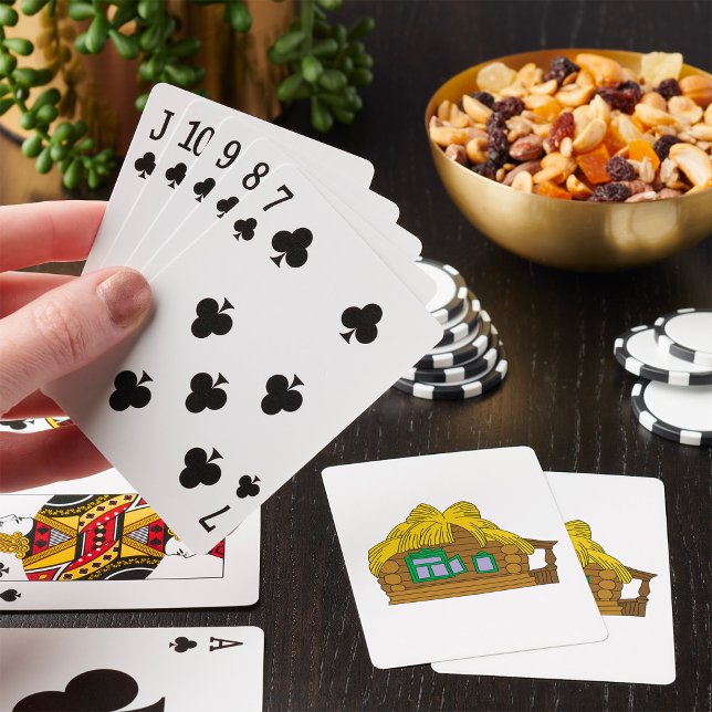 Jeu De Cartes Maison en rondins slave rustique Toit de chaume tr (Créateur téléchargé)