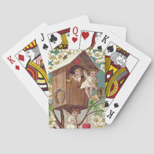 Jeu De Cartes Maisonnette Fleurs Cupidon Cœur Fer à Cheval