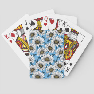 Jeu De Cartes Maisonnettes, fleurs sauvages sur bleu