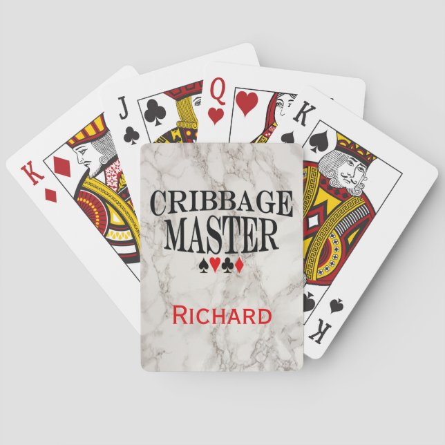 Jeu De Cartes Maître de Cribbage sur le marbre personnalisé (dos)