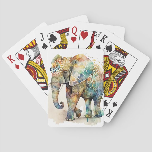 Jeu De Cartes Majestic Elephant Belle oeuvre d'art Guide d'espri (dos)
