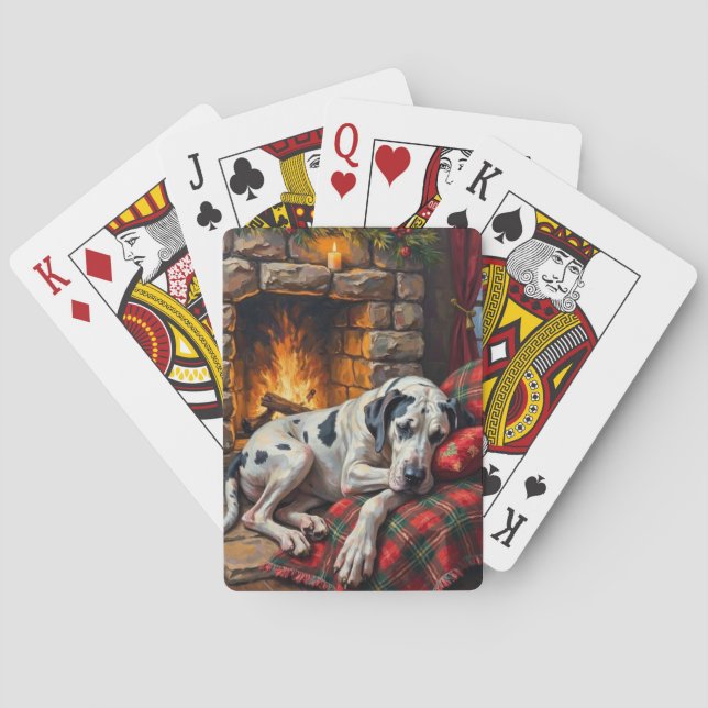 Jeu De Cartes Majestic Great Dane Asleep by Fireplace Cozy (dos)
