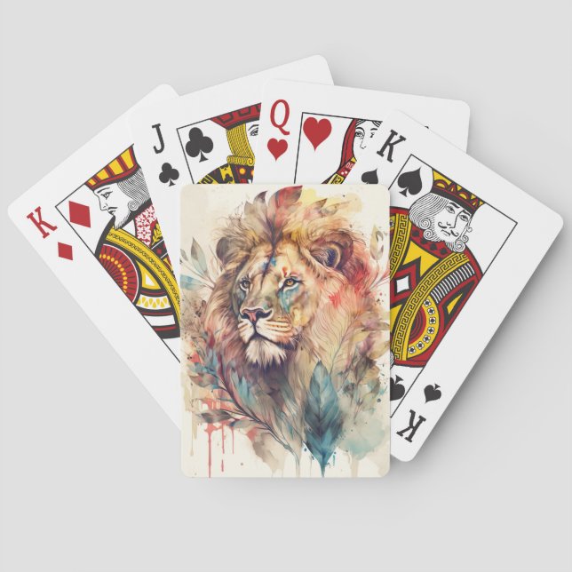 Jeu De Cartes Majestic LION Beau Esprit Illustré Animal (dos)