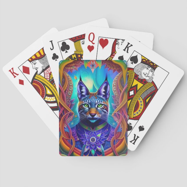 Jeu De Cartes Majestic Lynx Feline Art Illustré Esprit Animal (dos)