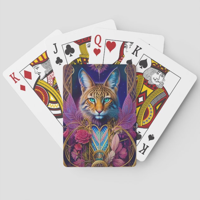 Jeu De Cartes Majestic Lynx Feline Illustré Art Spirit Animal (dos)