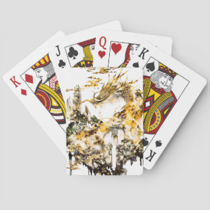 Jeu De Cartes Majestueux Dragon de la Mythologie Asiatique Templ