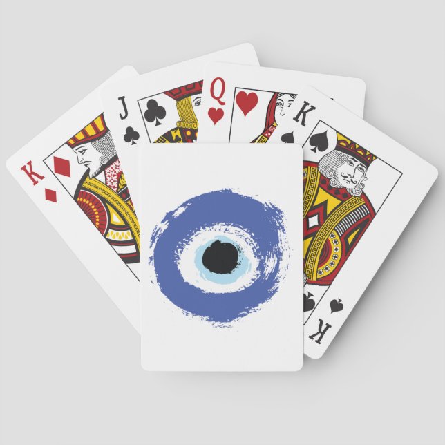 Jeu De Cartes Mal Oeil Artiste Bleu Grec (dos)