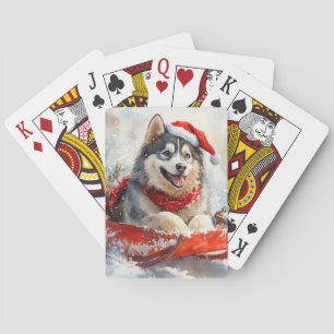 Jeu De Cartes Malamute d'Alaska dans la boue Laisser il neige No