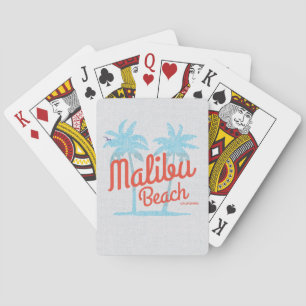 Jeu De Cartes Malibu Beach California Vacances USA Vintage Coral