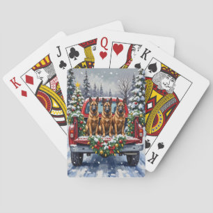 Jeu De Cartes Malinois belge Noël Camion Rouge Fêtes