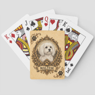 Jeu De Cartes Maltais, chien du patrimoine vintage