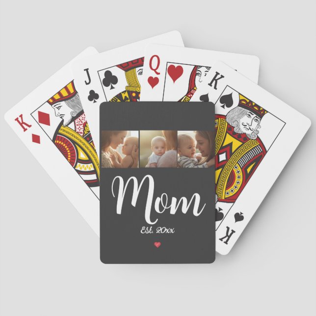 Jeu De Cartes Maman a établi le cœur de script moderne 3 Photo (dos)