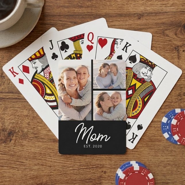 Jeu De Cartes Maman a établi un script élégant noir 3 Photo (Créateur téléchargé)